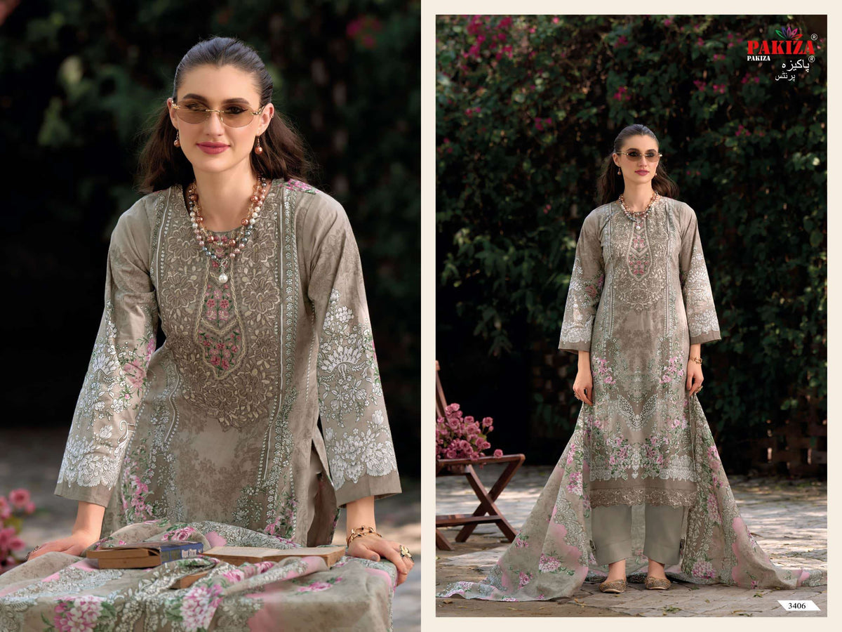 Pakiza Prints Hania Hiba Vol-34 01 To 010 Lawn Printed Dress Material