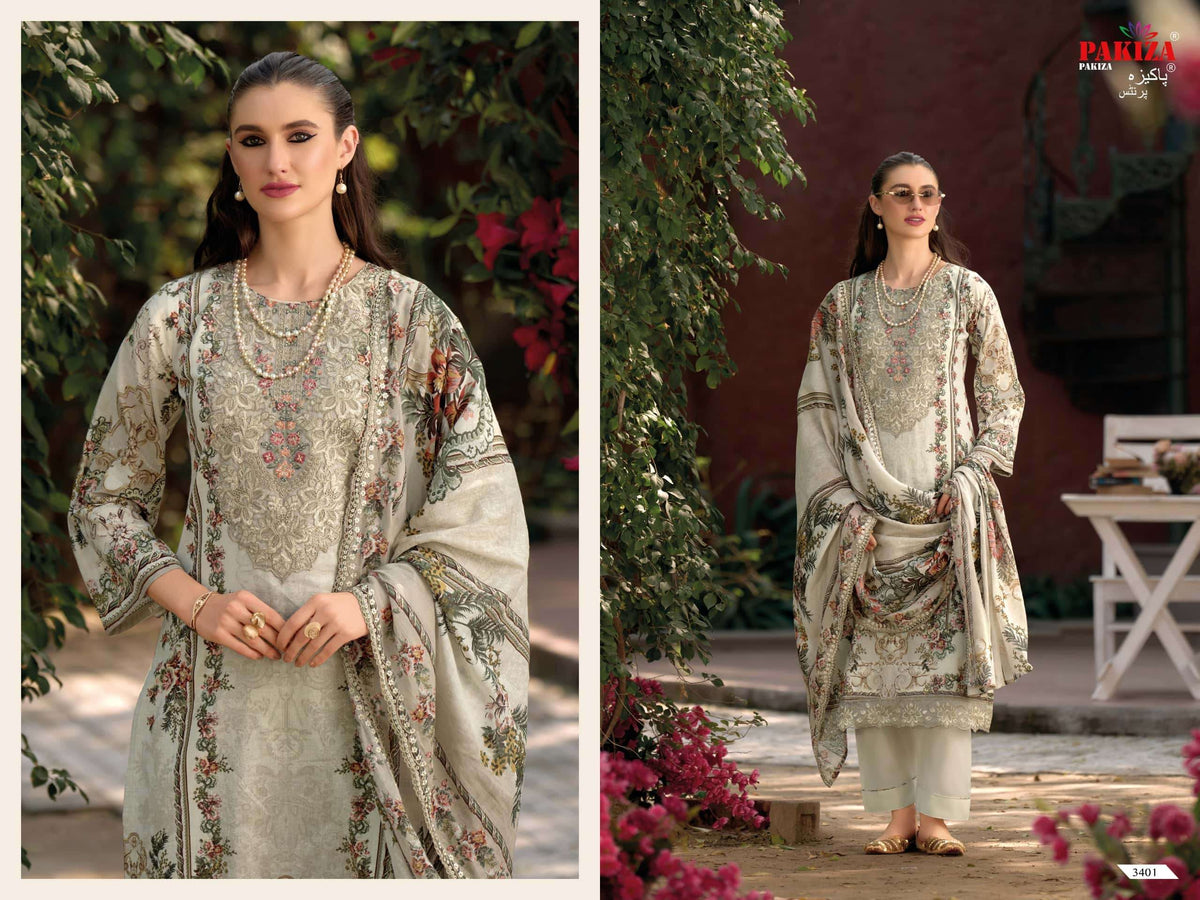 Pakiza Prints Hania Hiba Vol-34 01 To 010 Lawn Printed Dress Material