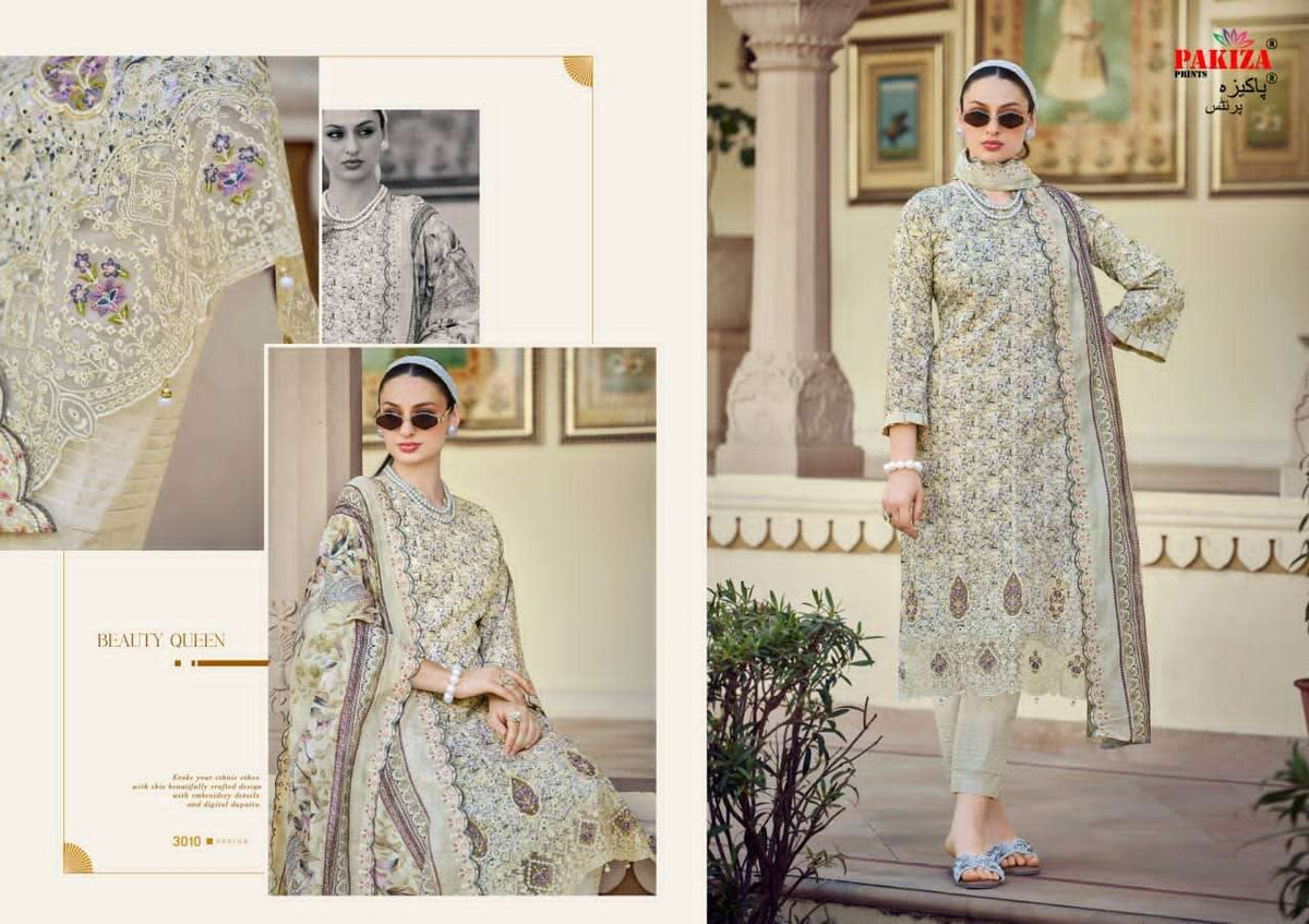 Pakiza Prints Haya Vol 30 Kashmiri Style Lawn Cotton Suit - Amrah Wholesale