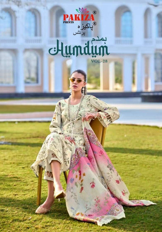 Pakiza Prints Humdum Vol 28 Lawn Cotton Embroidered Dress Material