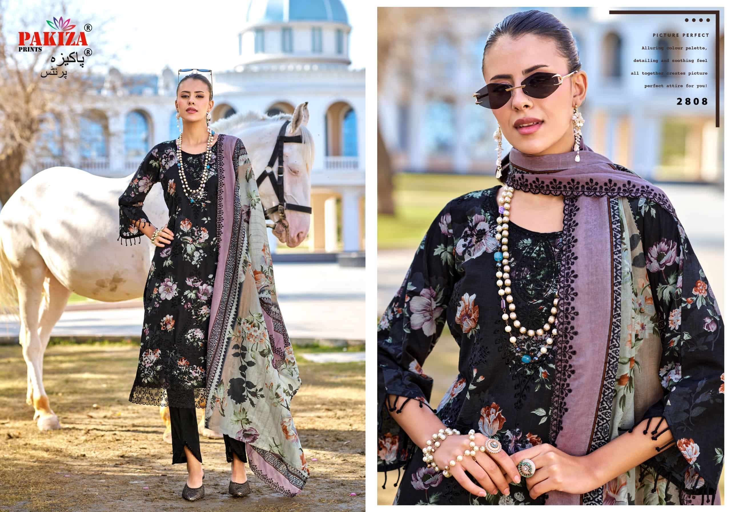 Pakiza Prints Humdum Vol 28 Lawn Cotton Embroidered Dress Material