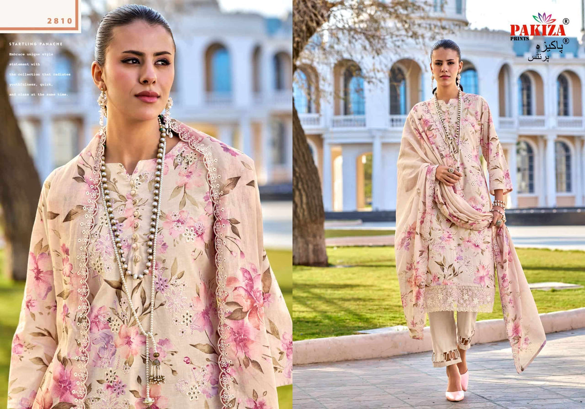 Pakiza Prints Humdum Vol 28 Lawn Cotton Embroidered Dress Material