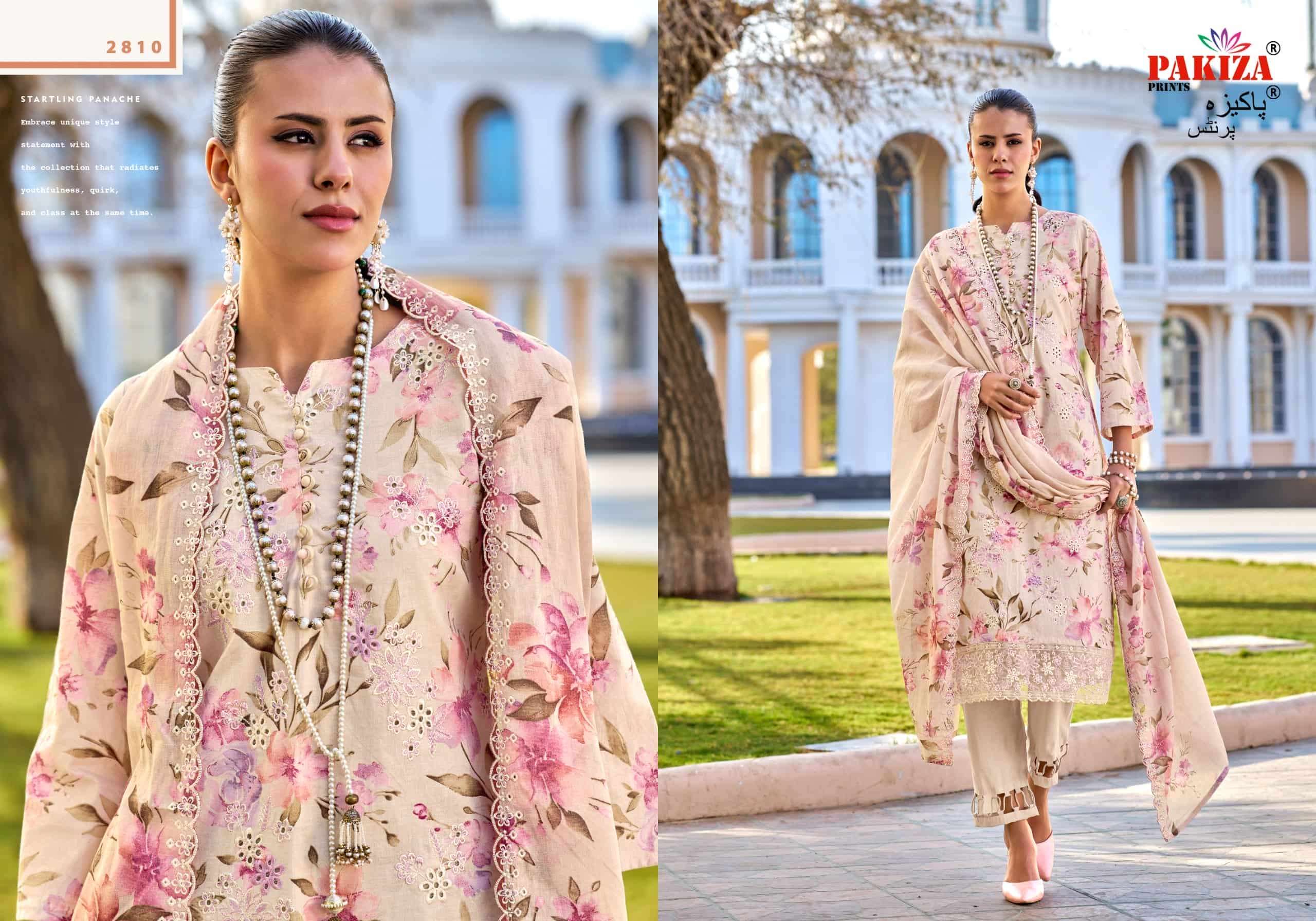Pakiza Prints Humdum Vol 28 Lawn Cotton Embroidered Dress Material