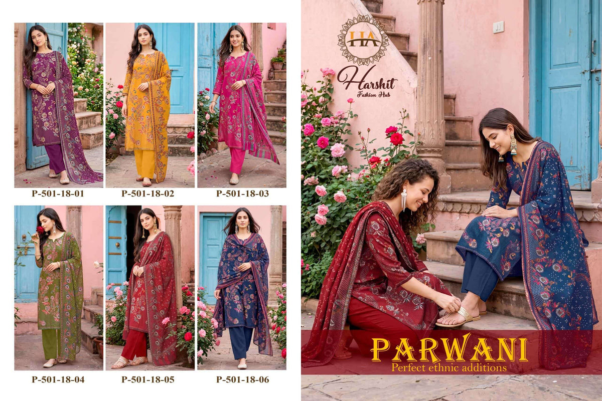Harshit Fashion Hub Parwani Cotton Dress Material - Amrah Wholesale