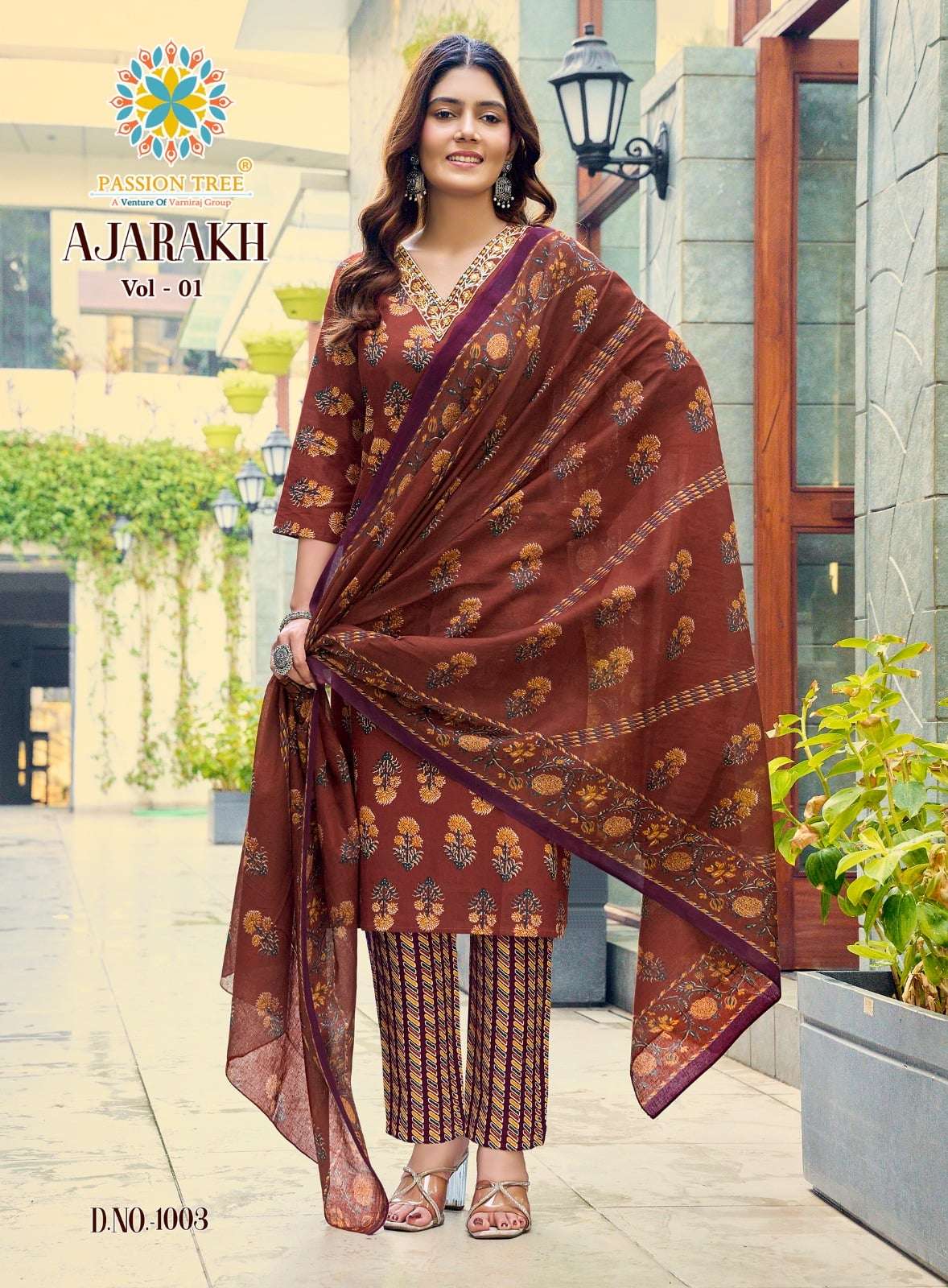 PASSION TREE AJARAKH VOL-1 Cotton Printed Salwar Suit Set