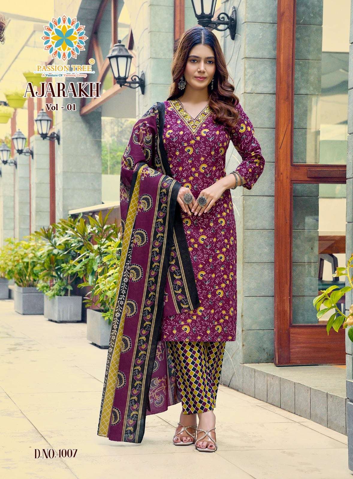 PASSION TREE AJARAKH VOL-1 Cotton Printed Salwar Suit Set