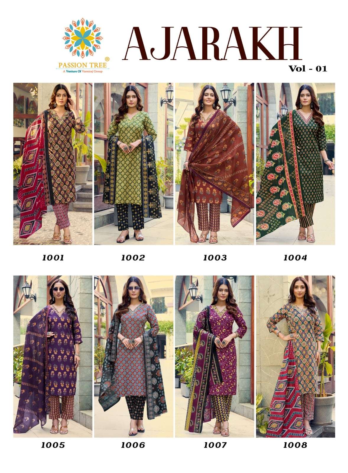 PASSION TREE AJARAKH VOL-1 Cotton Printed Salwar Suit Set