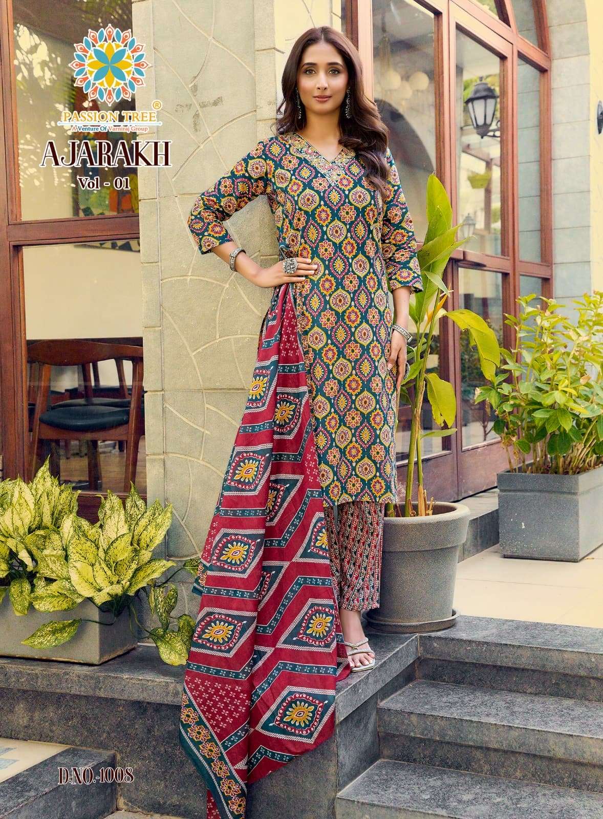 PASSION TREE AJARAKH VOL-1 Cotton Printed Salwar Suit Set