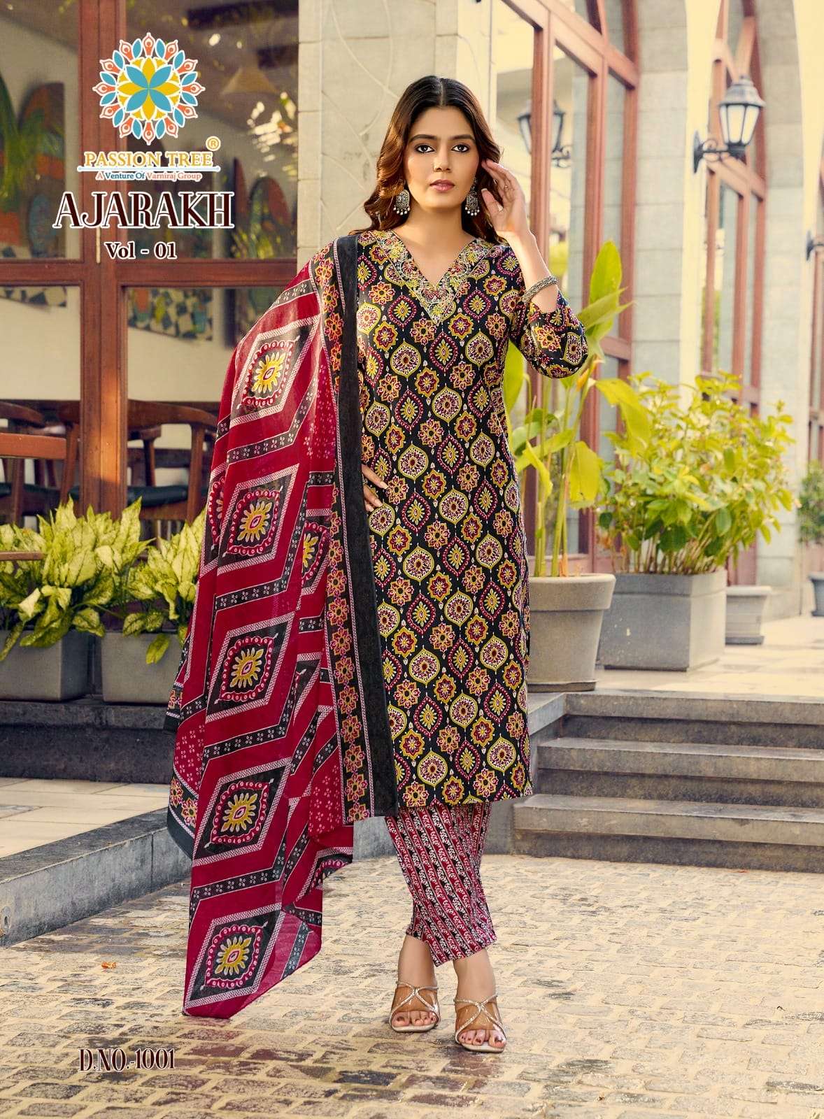 PASSION TREE AJARAKH VOL-1 Cotton Printed Salwar Suit Set