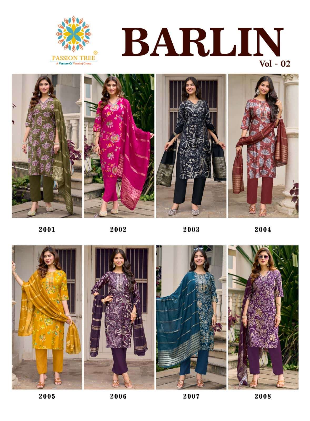Passion Tree Barlin Vol 2 Stitched Kurta Pant Dupatta Set - Amrah Wholesale