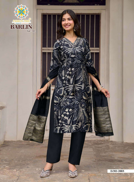 Passion Tree Barlin Vol 2 Stitched Kurta Pant Dupatta Set - Amrah Wholesale
