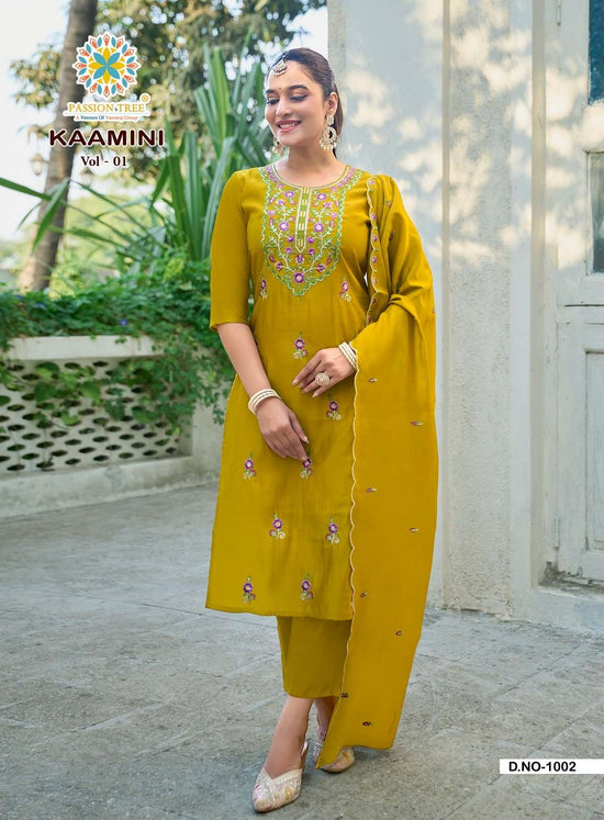Passion Tree Kaamini Vol-1 Roman Silk Dress Material