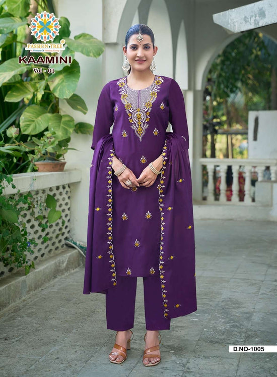 Passion Tree Kaamini Vol-1 Roman Silk Dress Material