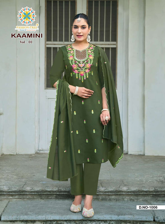 Passion Tree Kaamini Vol-1 Roman Silk Dress Material