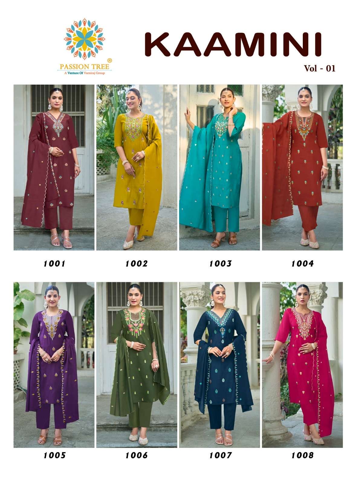 Passion Tree Kaamini Vol-1 Roman Silk Dress Material