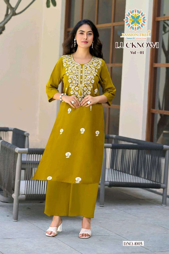 PASSION TREE LUCKNOWI VOL-1 Kurti Set Wholesale Catalogue