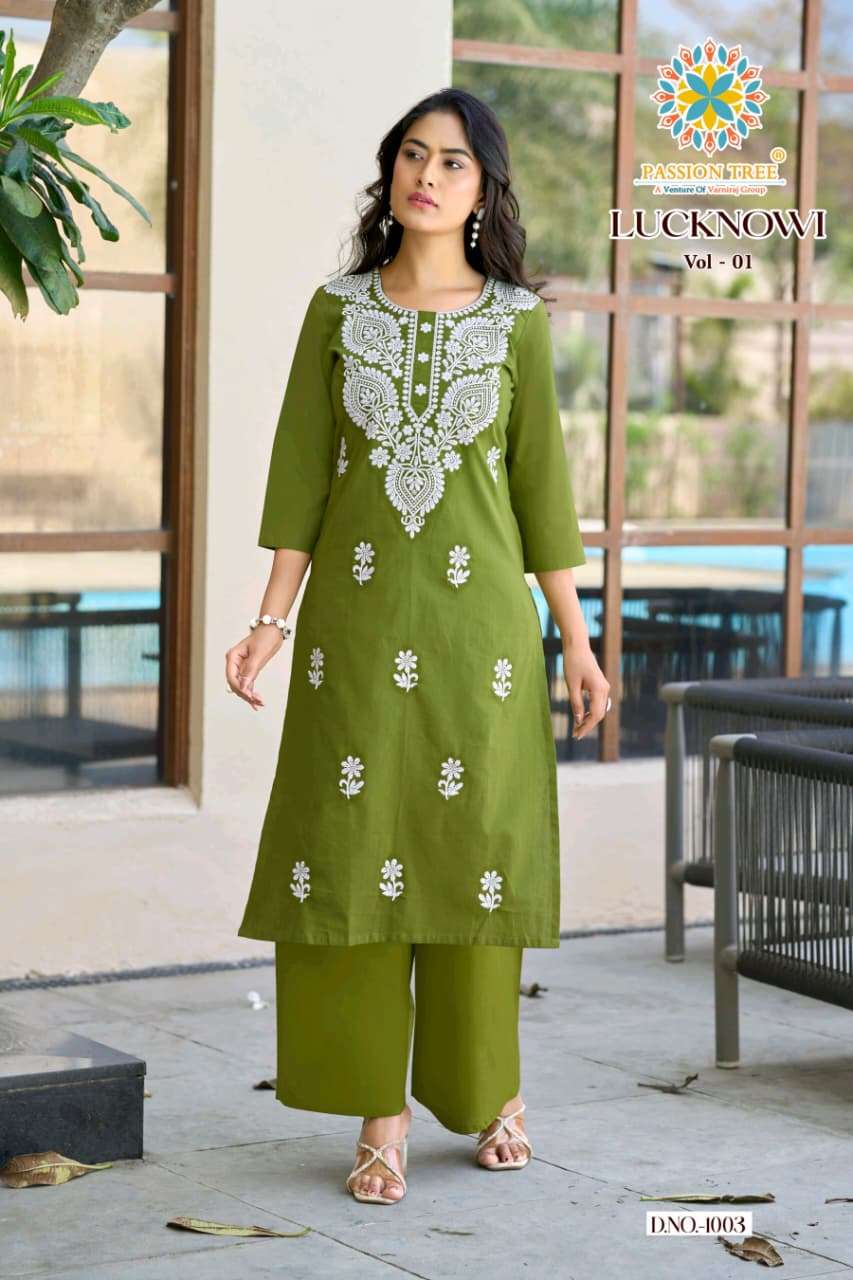 PASSION TREE LUCKNOWI VOL-1 Kurti Set Wholesale Catalogue