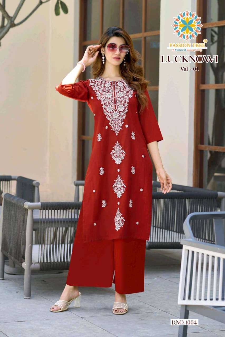 PASSION TREE LUCKNOWI VOL-1 Kurti Set Wholesale Catalogue