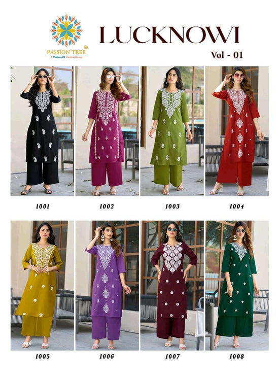 PASSION TREE LUCKNOWI VOL-1 Kurti Set Wholesale Catalogue