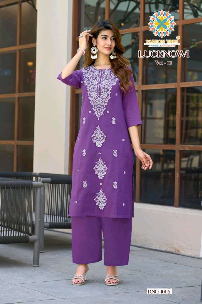 PASSION TREE LUCKNOWI VOL-1 Kurti Set Wholesale Catalogue