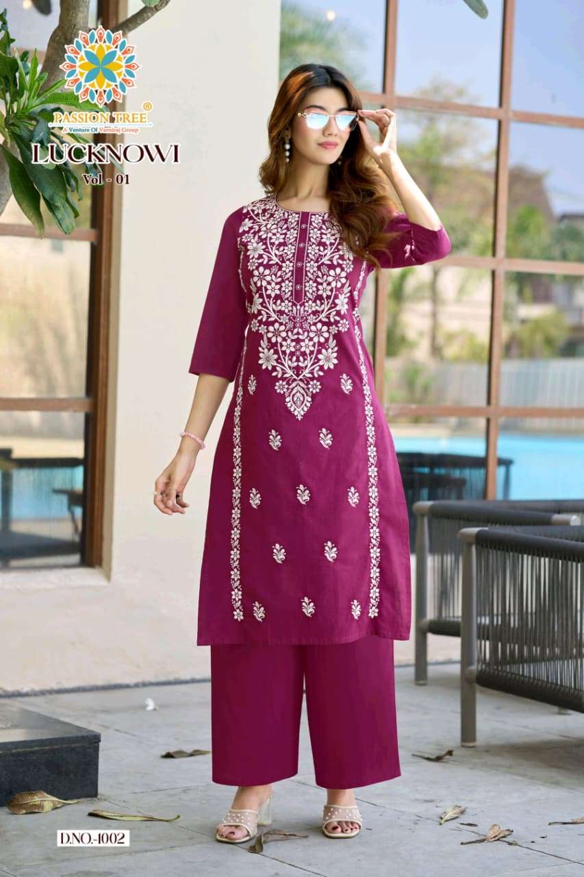 PASSION TREE LUCKNOWI VOL-1 Kurti Set Wholesale Catalogue