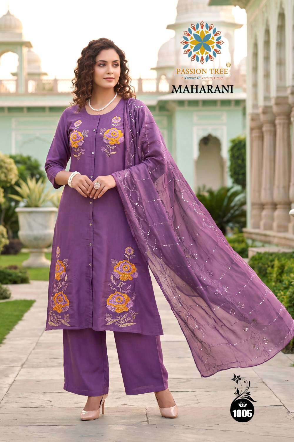 Passion Tree Maharani Vol-1 Silk Embroidery Chanderi Stitched Dresses