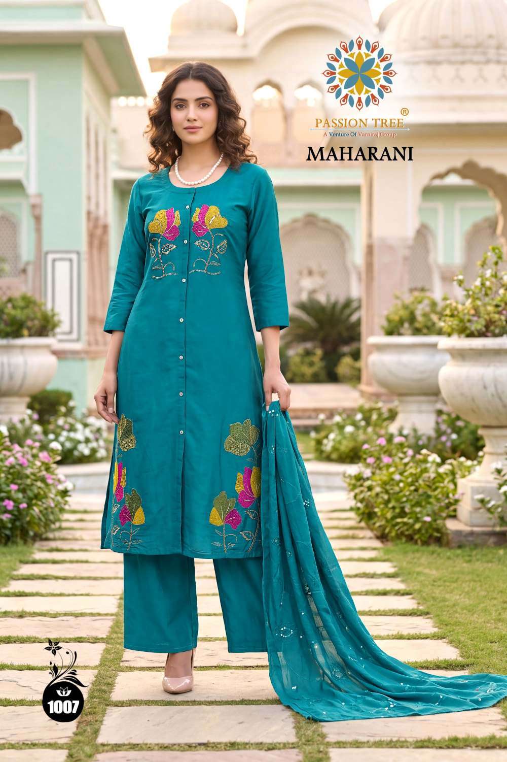 Passion Tree Maharani Vol-1 Silk Embroidery Chanderi Stitched Dresses