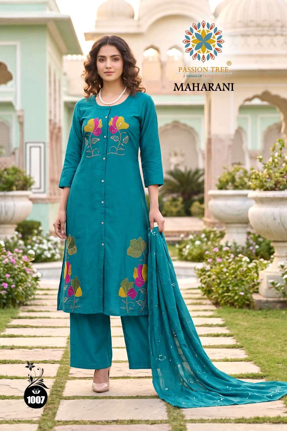 Passion Tree Maharani Vol-1 Silk Embroidery Chanderi Stitched Dresses