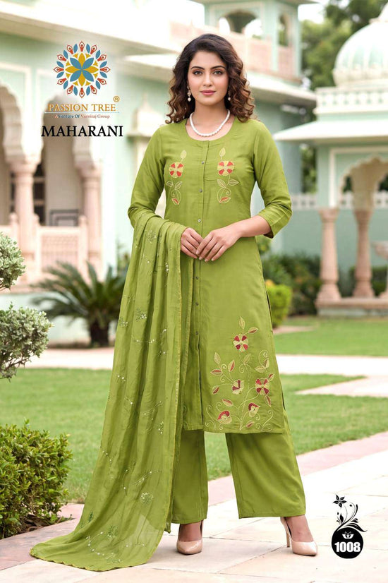 Passion Tree Maharani Vol-1 Silk Embroidery Chanderi Stitched Dresses