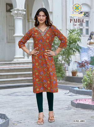 PASSION TREE PAHEL VOL-4 Cotton Printed Stitched Kurtis - Amrah Wholesale