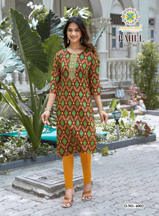 PASSION TREE PAHEL VOL-4 Cotton Printed Stitched Kurtis