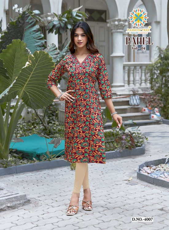 PASSION TREE PAHEL VOL-4 Cotton Printed Stitched Kurtis