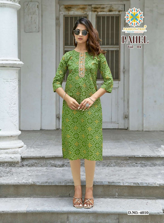 PASSION TREE PAHEL VOL-4 Cotton Printed Stitched Kurtis