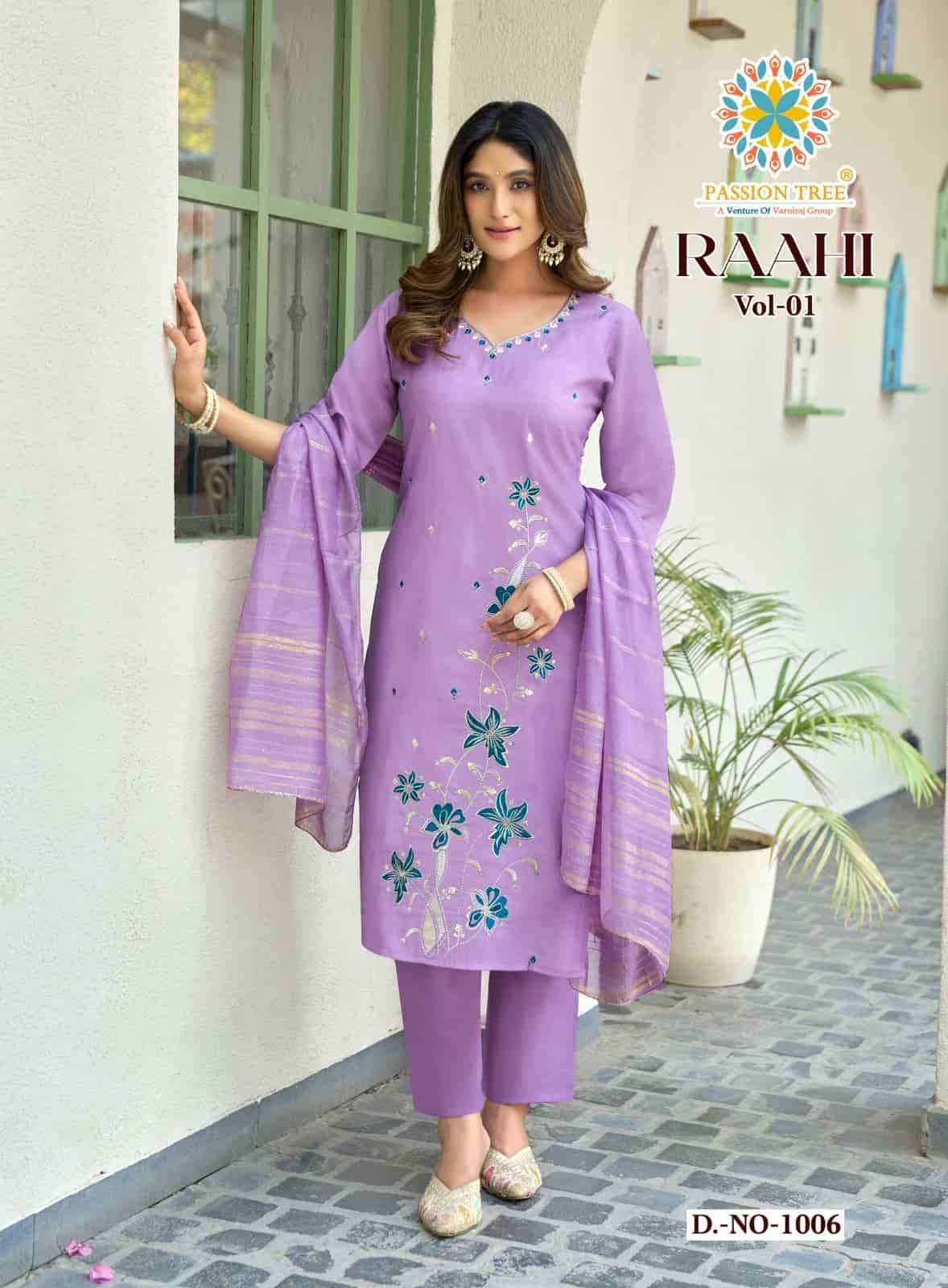 Passion Tree Raahi Vol 1 Roman Silk Kurti Pant Dupatta Set - Amrah Wholesale