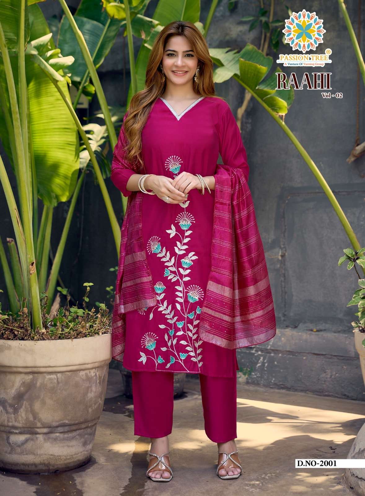 PASSION TREE RAAHI VOL-2 Roman Silk Embroidery Salwar Suit Set