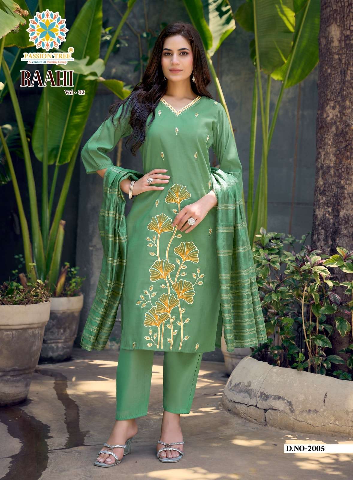 PASSION TREE RAAHI VOL-2 Roman Silk Embroidery Salwar Suit Set