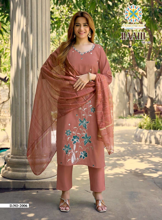PASSION TREE RAAHI VOL-2 Roman Silk Embroidery Salwar Suit Set