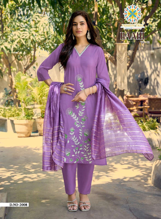 PASSION TREE RAAHI VOL-2 Roman Silk Embroidery Salwar Suit Set