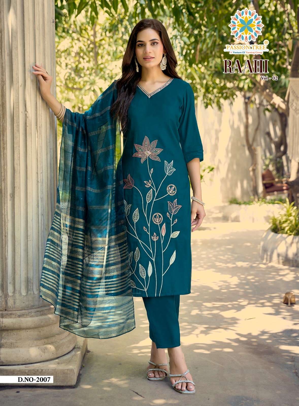 PASSION TREE RAAHI VOL-2 Roman Silk Embroidery Salwar Suit Set