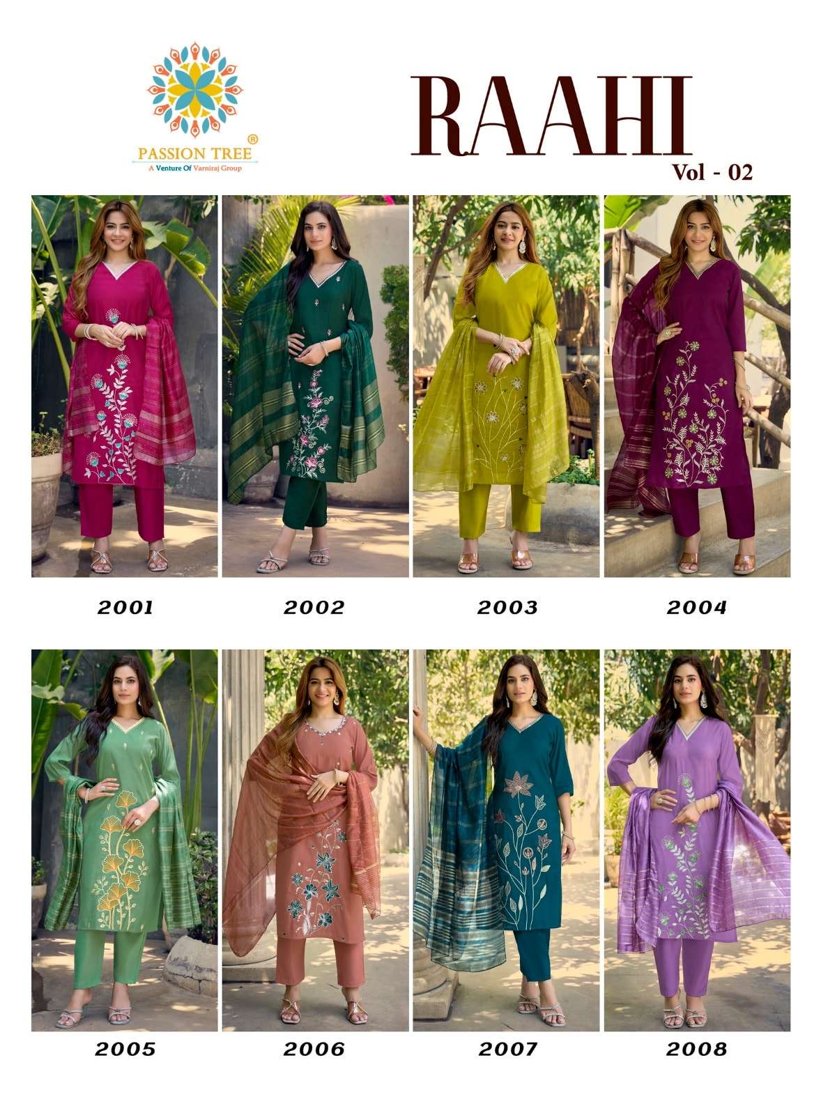 PASSION TREE RAAHI VOL-2 Roman Silk Embroidery Salwar Suit Set
