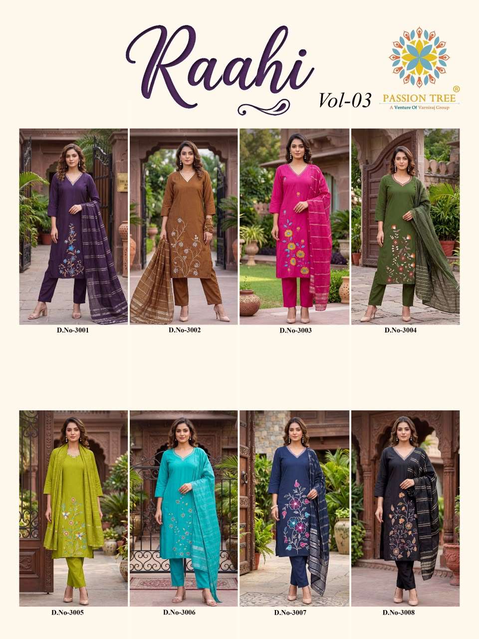 Passion Tree Raahi Vol-3 Roman Silk Embroidery Stitched Suit - Amrah Wholesale