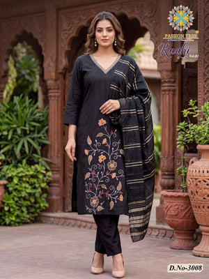 Passion Tree Raahi Vol-3 Roman Silk Embroidery Stitched Suit