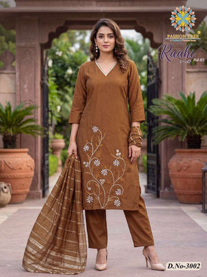 Passion Tree Raahi Vol-3 Roman Silk Embroidery Stitched Suit
