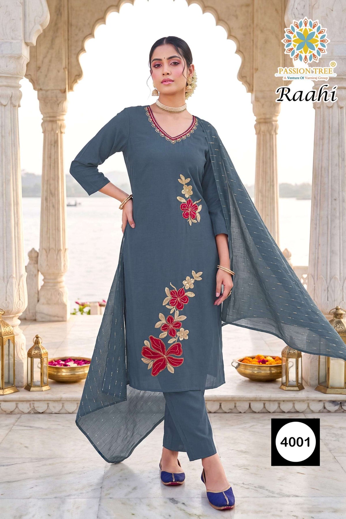 Passion Tree Raahi Vol-4 Roman Silk Embroidered Salwar Suit