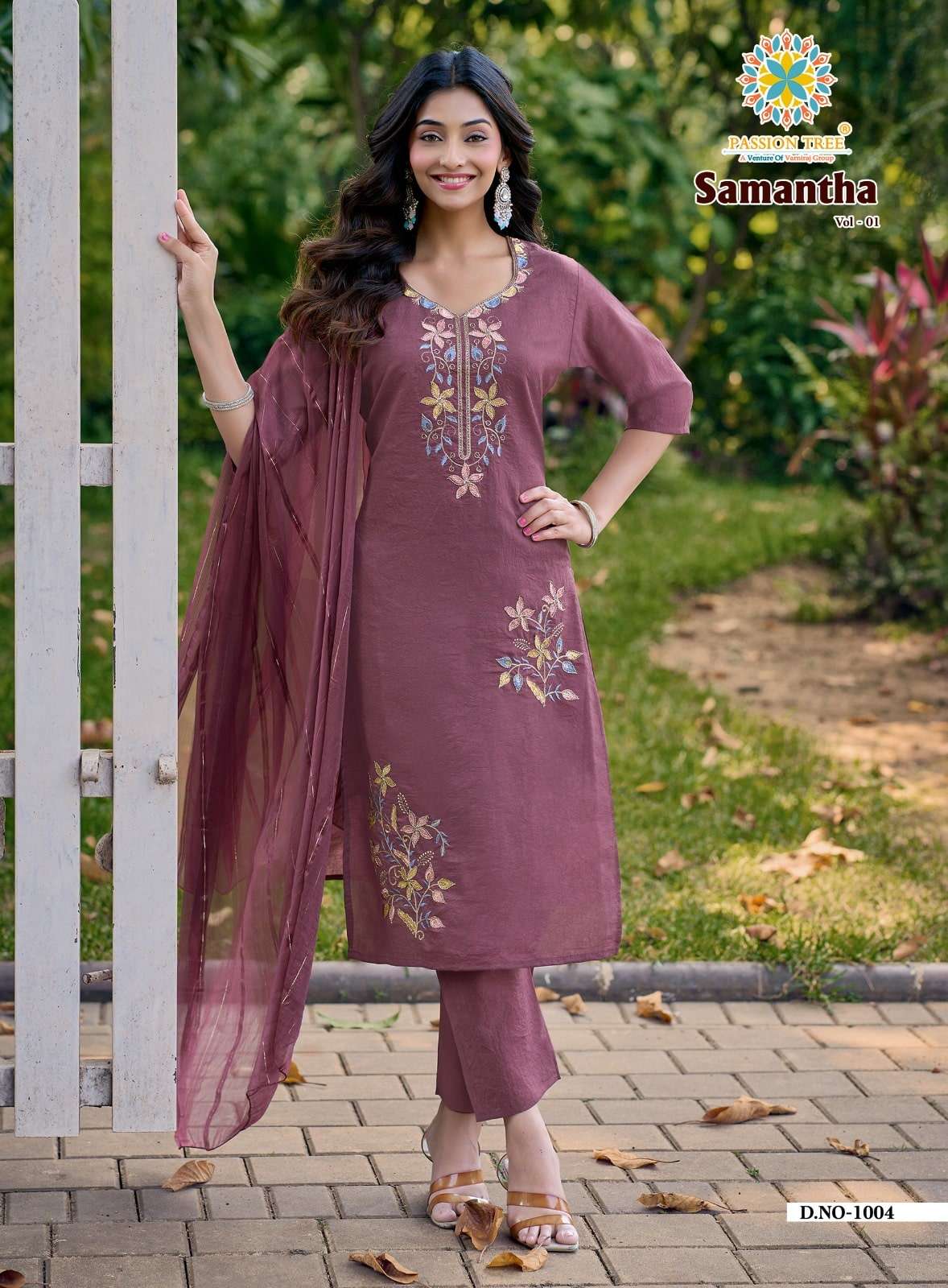 PASSION TREE SAMANTHA VOL-1 Crush Embroidered Stitched Salwar Suit