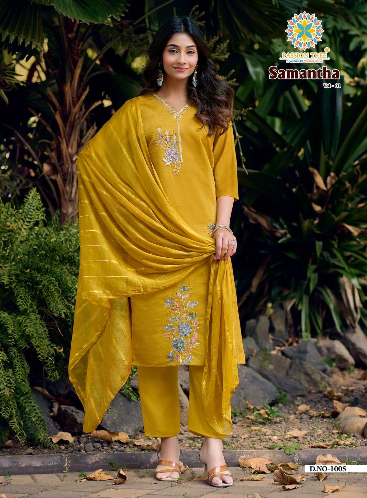 PASSION TREE SAMANTHA VOL-1 Crush Embroidered Stitched Salwar Suit