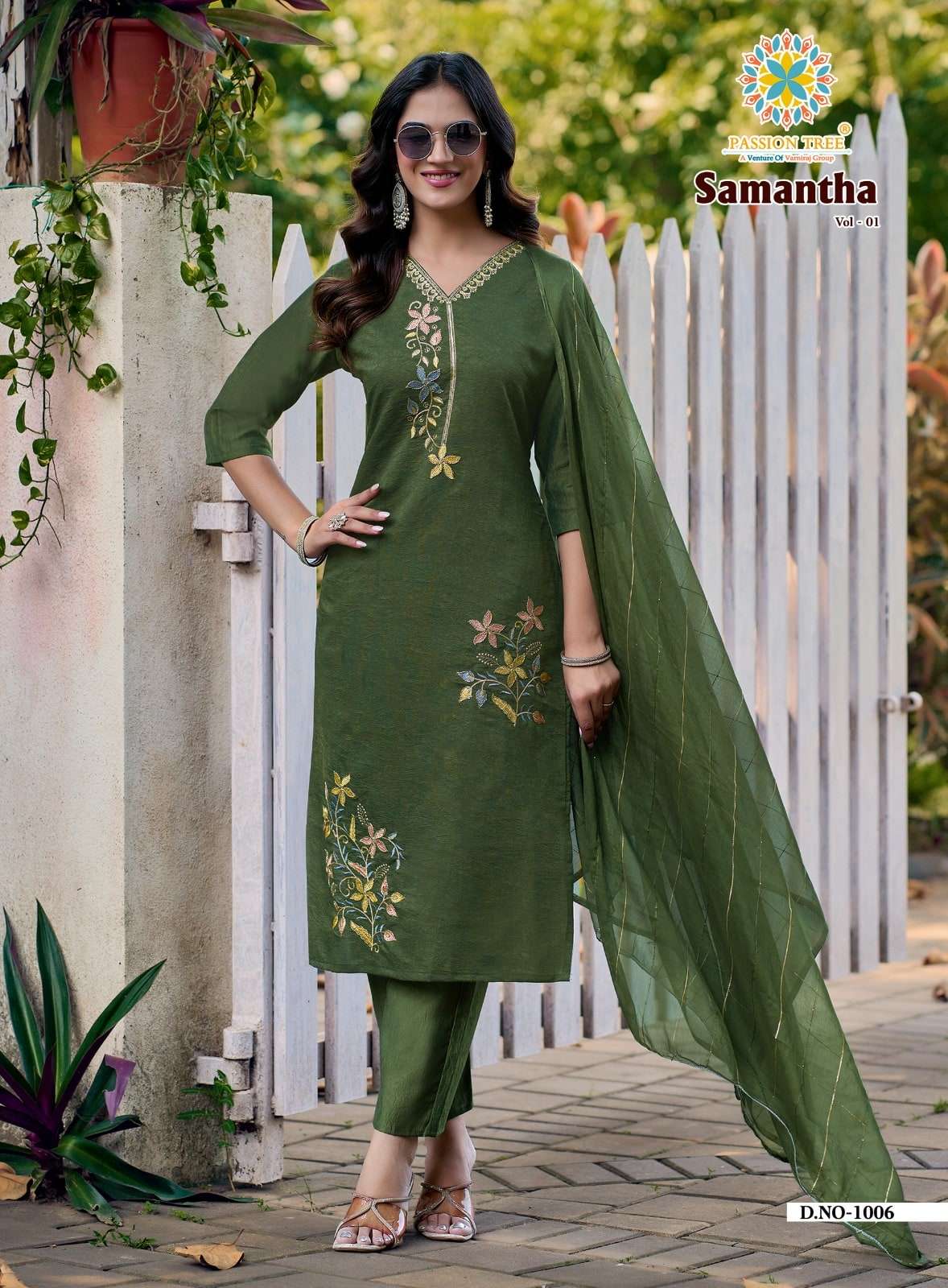 PASSION TREE SAMANTHA VOL-1 Crush Embroidered Stitched Salwar Suit