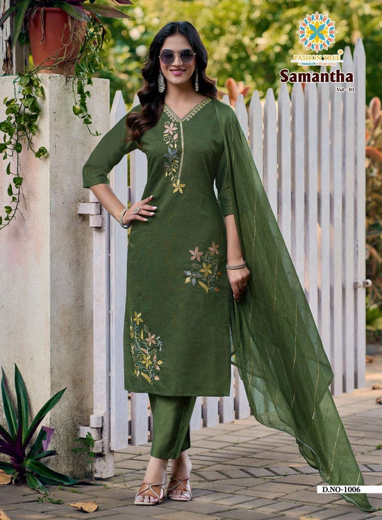 PASSION TREE SAMANTHA VOL-1 Crush Embroidered Stitched Salwar Suit