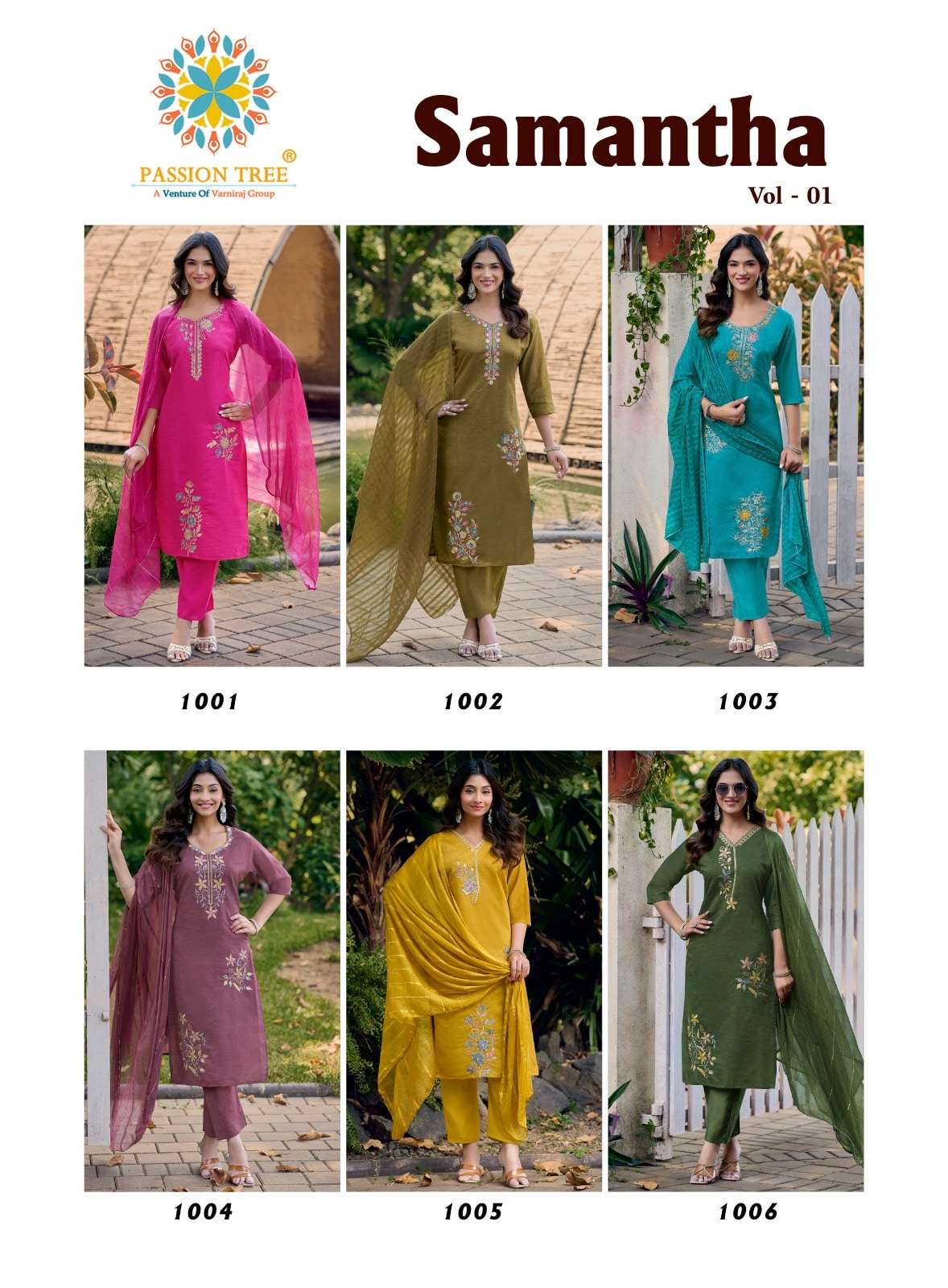 PASSION TREE SAMANTHA VOL-1 Crush Embroidered Stitched Salwar Suit
