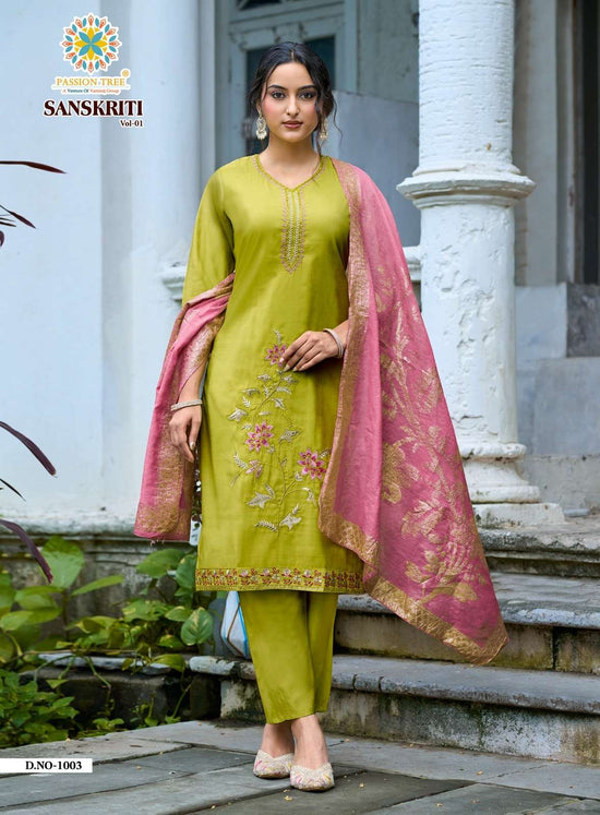 PASSION TREE SANSKRITI VOL-1 Roman Shimmer Salwar Suit Set